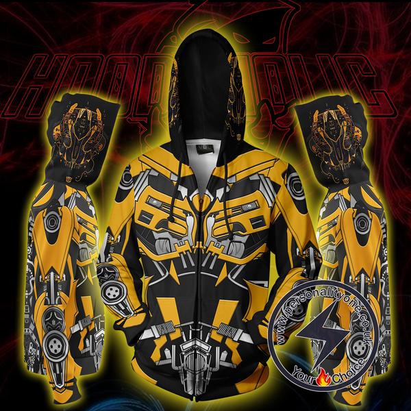 Transformers Bumblebee Zip Up Hoodie Jacket